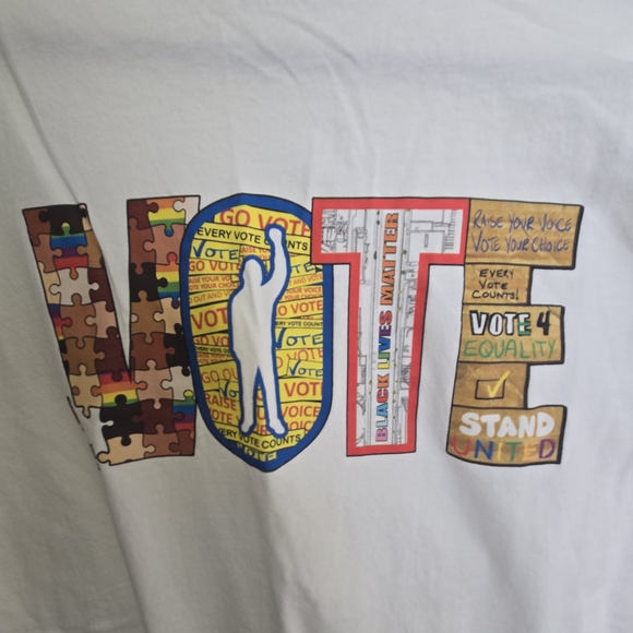 GAP White Tee with Colorful 'VOTE' Graphic - Picture 3 of 4